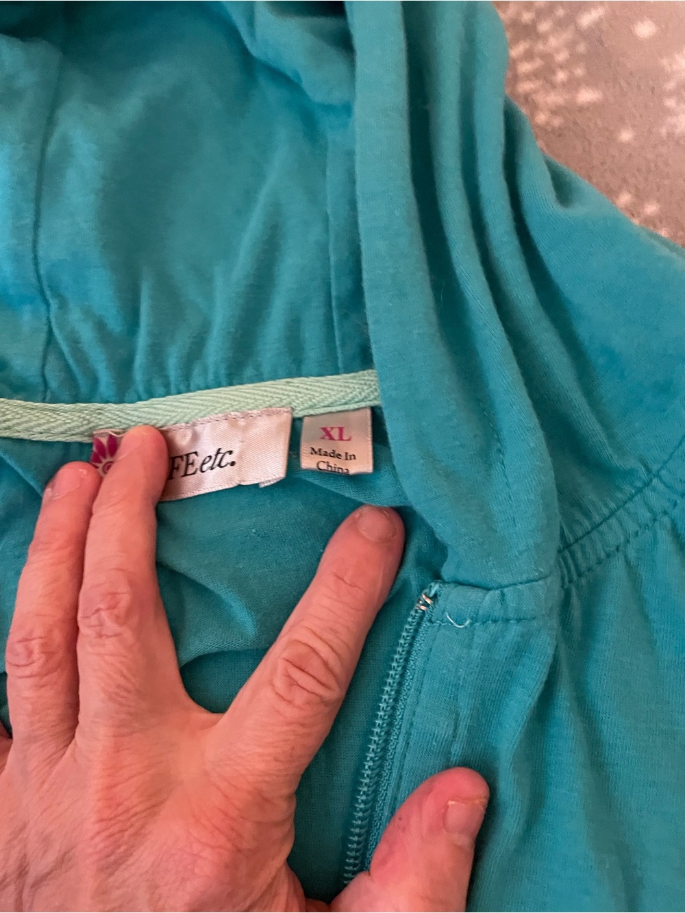 Women's Teal Utility Hoodie Jacket - XL